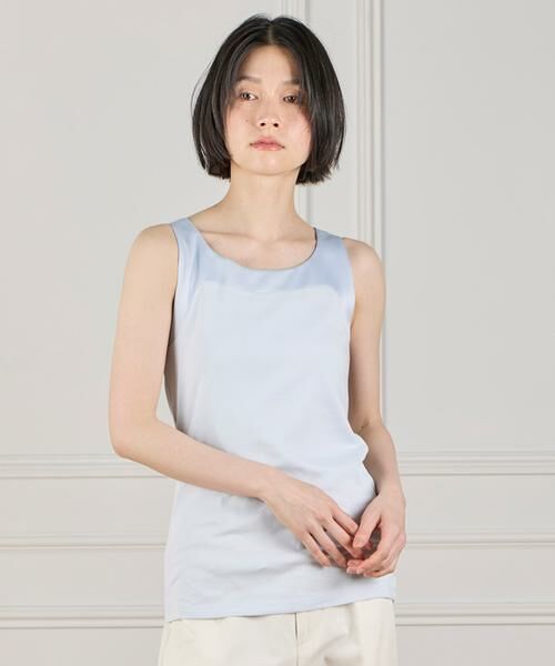 I.T.'S. international / イッツインターナショナル タンクトップ | サテン切り替えタンクトップ《スビン綿MIXフライス》 | 詳細3