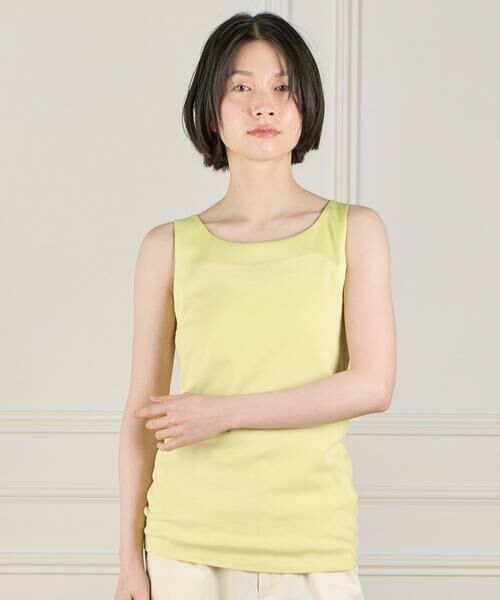 I.T.'S. international / イッツインターナショナル タンクトップ | サテン切り替えタンクトップ《スビン綿MIXフライス》 | 詳細4