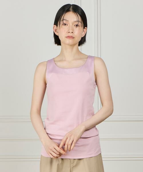 I.T.'S. international / イッツインターナショナル タンクトップ | サテン切り替えタンクトップ《スビン綿MIXフライス》 | 詳細6