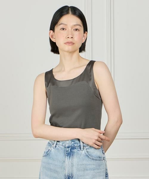 I.T.'S. international / イッツインターナショナル タンクトップ | サテン切り替えタンクトップ《スビン綿MIXフライス》 | 詳細7