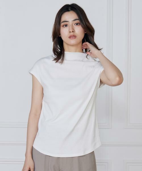 I.T.'S. international / イッツインターナショナル Tシャツ | ボトルネックカットソー《スビン綿MIXフライス》（グレー1）