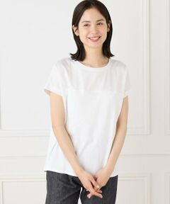 I.T.'S. international / イッツインターナショナル カットソー | サテン切り替えドルマンプルオーバー《スビン綿MIXフライス》