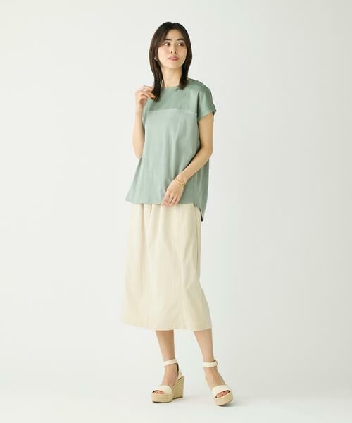 I.T.'S. international / イッツインターナショナル カットソー | サテン切り替えドルマンプルオーバー《スビン綿MIXフライス》 | 詳細12