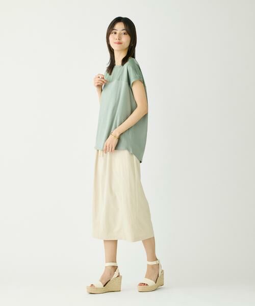 I.T.'S. international / イッツインターナショナル カットソー | サテン切り替えドルマンプルオーバー《スビン綿MIXフライス》 | 詳細13