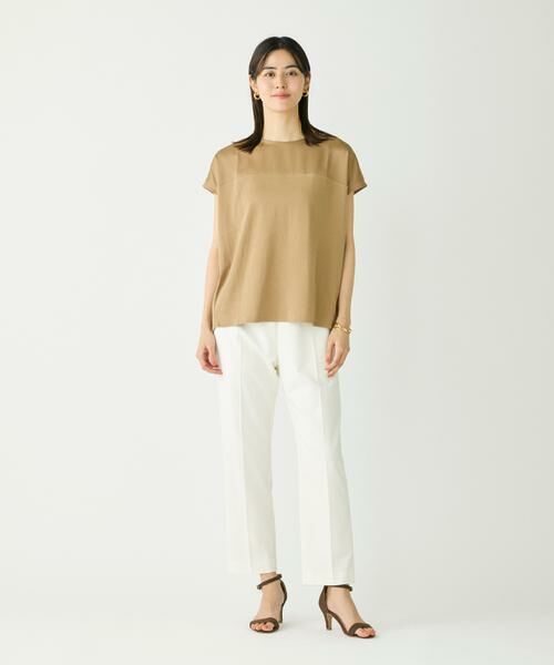 I.T.'S. international / イッツインターナショナル カットソー | サテン切り替えドルマンプルオーバー《スビン綿MIXフライス》 | 詳細2