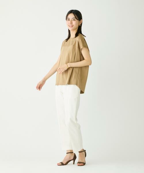 I.T.'S. international / イッツインターナショナル カットソー | サテン切り替えドルマンプルオーバー《スビン綿MIXフライス》 | 詳細3