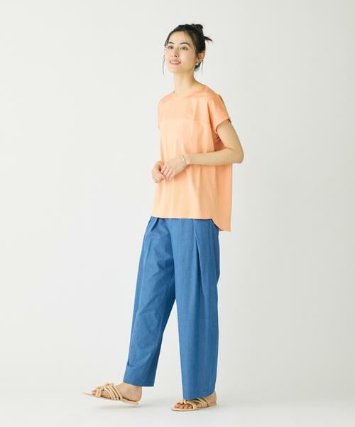 I.T.'S. international / イッツインターナショナル カットソー | サテン切り替えドルマンプルオーバー《スビン綿MIXフライス》 | 詳細7