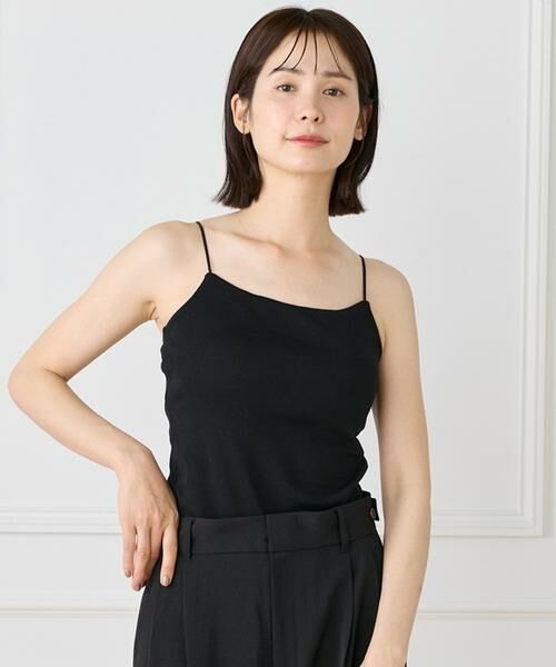 I.T.'S. international / イッツインターナショナル キャミソール・チューブトップ | カップ付きキャミソール《スビン綿MIXフライス》（ブラック）