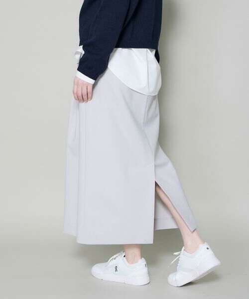 I.T.'S. international / イッツインターナショナル ミニ・ひざ丈スカート | ドライツイストストレートタックスカート（グレー1）