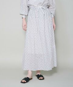 I.T.'S. international / イッツインターナショナル ミニ・ひざ丈スカート | トライアングルプリントコットンギャザースカート