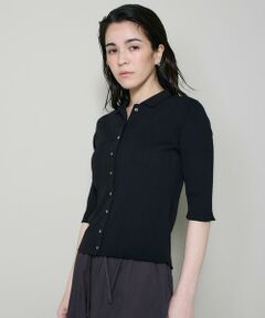 I.T.'S. international / イッツインターナショナル ニット・セーター | ハーフスリーブポロ襟リブニット