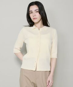 I.T.'S. international / イッツインターナショナル ニット・セーター | ハーフスリーブポロ襟リブニット