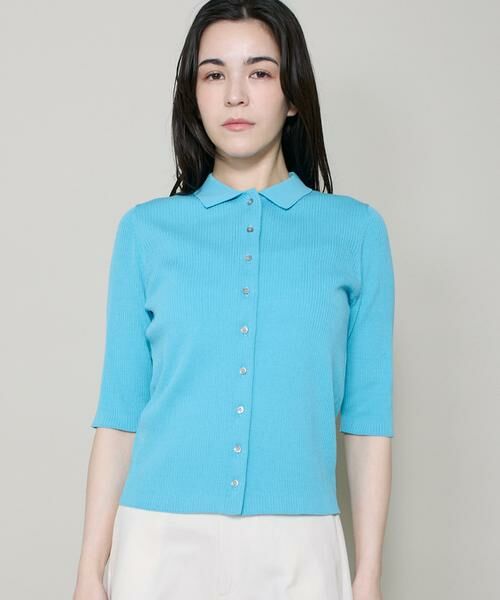 I.T.'S. international / イッツインターナショナル ニット・セーター | ハーフスリーブポロ襟リブニット | 詳細12