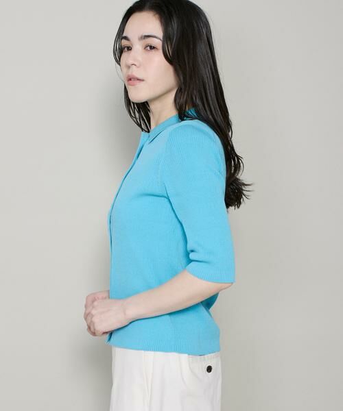 I.T.'S. international / イッツインターナショナル ニット・セーター | ハーフスリーブポロ襟リブニット | 詳細13