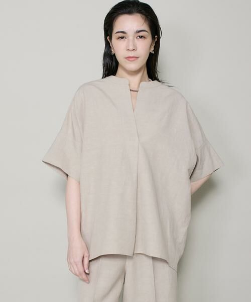 I.T.'S. international / イッツインターナショナル シャツ・ブラウス | オーバーサイズスキッパーシャツ（ベージュ2）