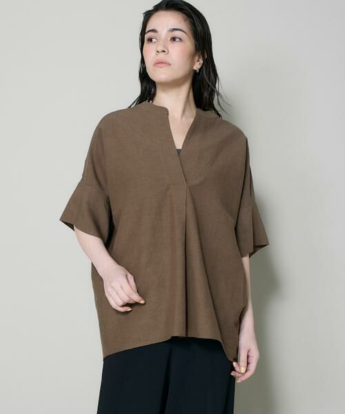 I.T.'S. international / イッツインターナショナル シャツ・ブラウス | オーバーサイズスキッパーシャツ（カーキ3）