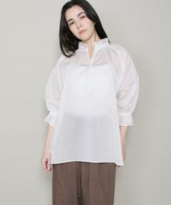 I.T.'S. international / イッツインターナショナル シャツ・ブラウス | コットンシルクギャザーフリルブラウス