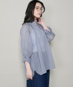 I.T.'S. international / イッツインターナショナル シャツ・ブラウス | コットンシルクギャザーフリルブラウス