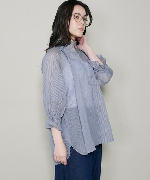 I.T.'S. international / イッツインターナショナル シャツ・ブラウス | コットンシルクギャザーフリルブラウス | 詳細1
