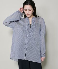 I.T.'S. international / イッツインターナショナル シャツ・ブラウス | コットンシルクフリルデザインブラウス