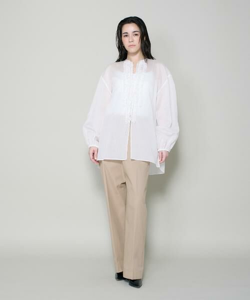 I.T.'S. international / イッツインターナショナル シャツ・ブラウス | コットンシルクフリルデザインブラウス | 詳細2