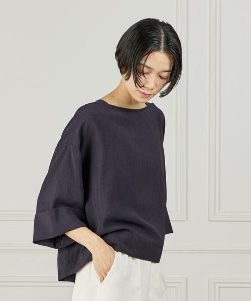 I.T.'S. international / イッツインターナショナル シャツ・ブラウス | ワイドスリーブブラウス（ネイビー）