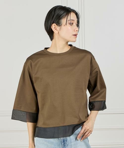 I.T.'S. international / イッツインターナショナル Tシャツ | シアードッキングプルオーバー（ダークブラウン4）