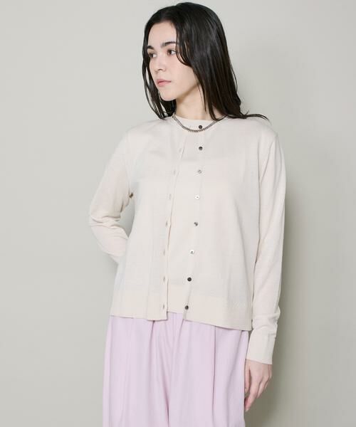 I.T.'S. international / イッツインターナショナル カーディガン・ボレロ | クルーネックカーディガン《ガスコットン》（グレーベージュ3）