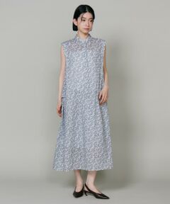 ビンテージ風フラワープリントワンピース　
