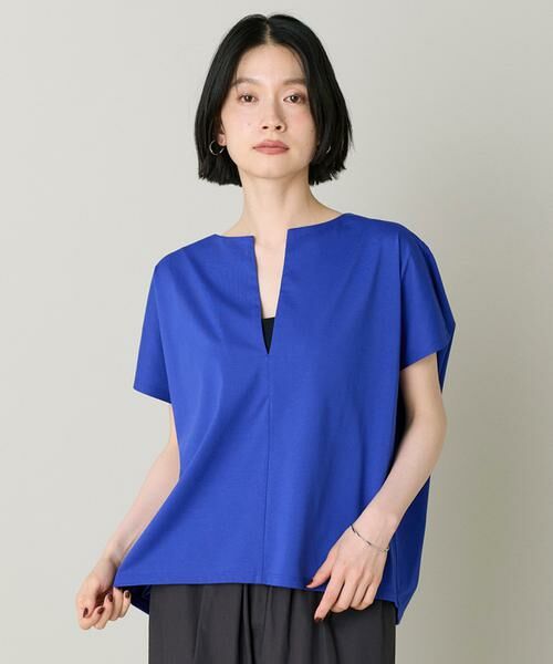 I.T.'S. international / イッツインターナショナル Tシャツ | キーネックカットプルオーバー｜すっきり魅せるキーネック、軽やか天竺プルオーバー | 詳細2