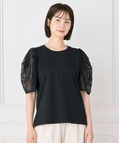 I.T.'S. international / イッツインターナショナル Tシャツ | 袖レースカットソー｜涼しげな幾何学レースで魅せる大人Tシャツ