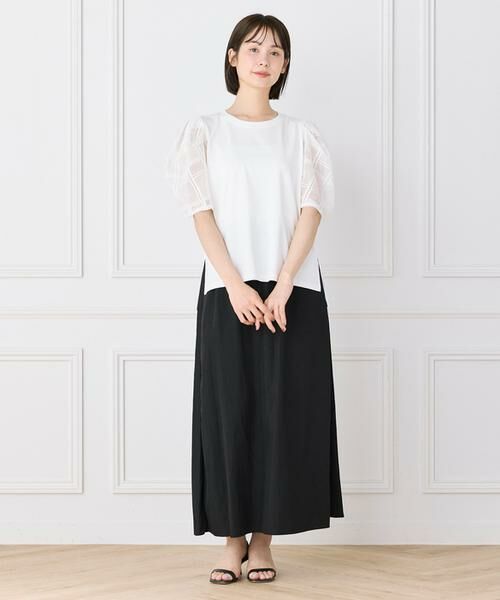 I.T.'S. international / イッツインターナショナル Tシャツ | 袖レースカットソー｜涼しげな幾何学レースで魅せる大人Tシャツ | 詳細4