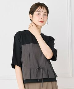 I.T.'S. international / イッツインターナショナル Tシャツ | ビスチェドッキングカットソー｜1枚で華やぐビスチェ風メリハリTシャツ