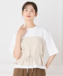 I.T.'S. international / イッツインターナショナル Tシャツ | ビスチェドッキングカットソー｜1枚で華やぐビスチェ風メリハリTシャツ
