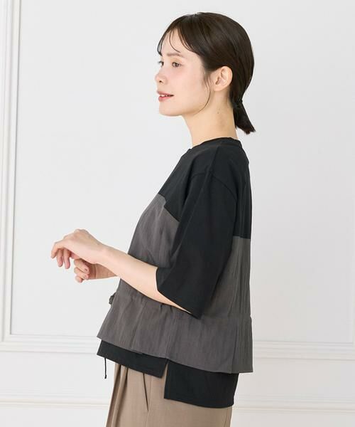 I.T.'S. international / イッツインターナショナル Tシャツ | ビスチェドッキングカットソー｜1枚で華やぐビスチェ風メリハリTシャツ | 詳細8