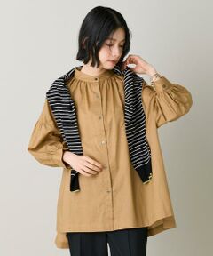 I.T.'S. international / イッツインターナショナル シャツ・ブラウス | バンドカラーギャザーシャツブラウス｜体型カバーと旬顔を叶えるクラシック