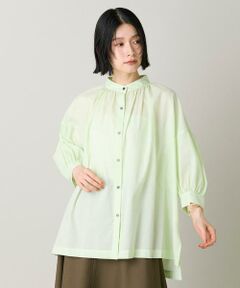 I.T.'S. international / イッツインターナショナル シャツ・ブラウス | バンドカラーギャザーシャツブラウス｜体型カバーと旬顔を叶えるクラシック