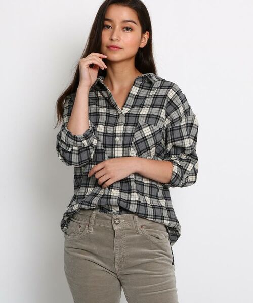 洗える チェック柄ワッシャーシャツ シャツ ブラウス Jet