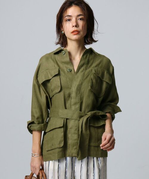 セール 洗える リネンミリタリージャケット ブルゾン Jet ジェット ファッション通販 タカシマヤファッションスクエア