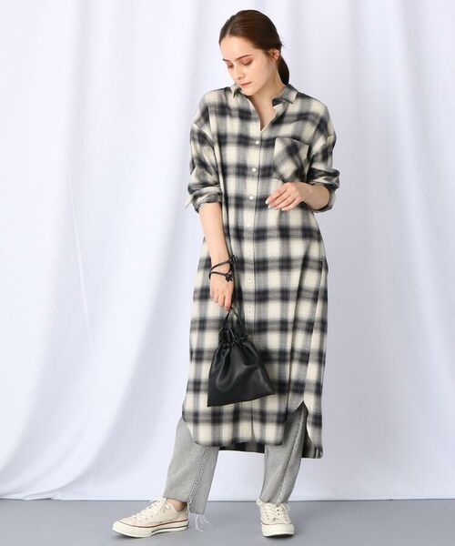 洗える オンブレチェック ロングシャツワンピース ミニ丈 ひざ丈ワンピース Jet ジェット ファッション通販 タカシマヤファッションスクエア