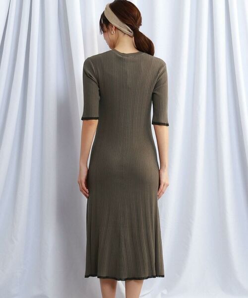 セール ウォッシャブル 配色パイピングニットフレアワンピース ミニ丈 ひざ丈ワンピース Jet ジェット ファッション通販 タカシマヤファッションスクエア