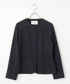 J-FACTORY / ジェイファクトリー ノーカラージャケット | クルーネックジャケット