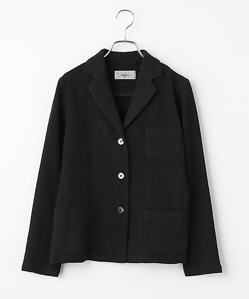 J-FACTORY / ジェイファクトリー テーラードジャケット | かのこ編みニットジャケット（クロ）