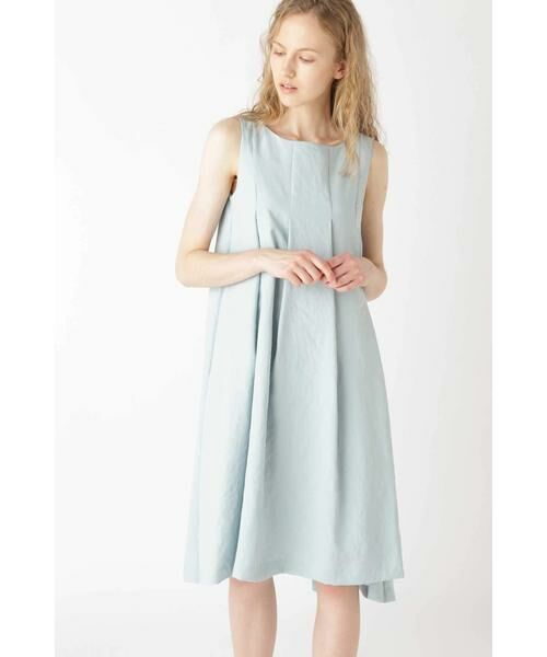 JILL STUART white 裾ビジューつきAラインワンピース ドレス-