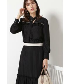 ベティーストライプジャガードブラウス