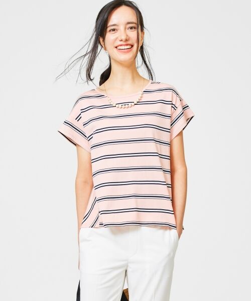 セール Web限定カラー有 洗える コットンシルクボーダー カットソー Tシャツ 自由区 ジユウク ファッション通販 タカシマヤファッションスクエア