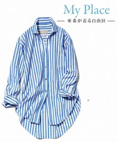 自由区 / ジユウク トップス | 【マガジン掲載】TIMELESS イタリアCANGIOLI ロングシャツ(検索番号C46)