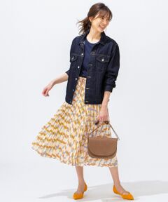 自由区 / ジユウク ミニ・ひざ丈スカート | 【マガジン掲載】イタリア RATTI プリントプリーツスカート(検索番号E36)