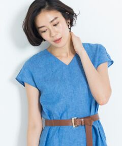 自由区 / ジユウク ミニ丈・ひざ丈ワンピース | 【洗える】ポルトガル SOMELOS リネンワンピース