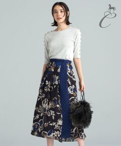 【Class Lounge】FLOWER DOTS PRINT スカート